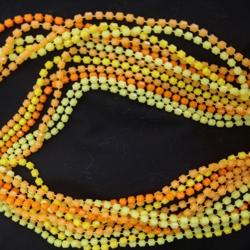 Vibrant Yellow and Orange Beaded Necklace